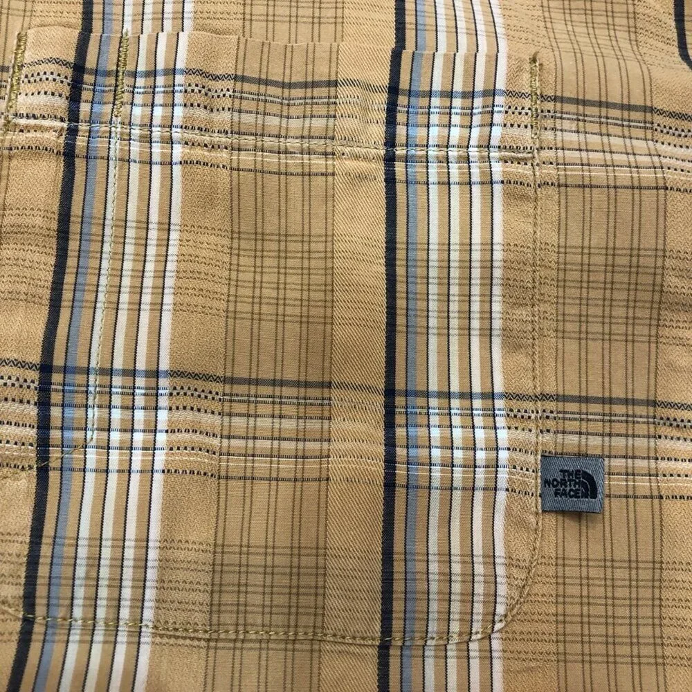 The North Face A5 Series 100% Cotton Long Sleeve Button Front Brown Shirt Sz L